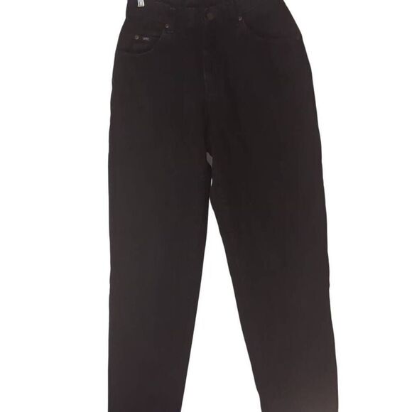 Vintage Lee Black Cotton High Waisted Mom Jeans 30 - Picture 1 of 7